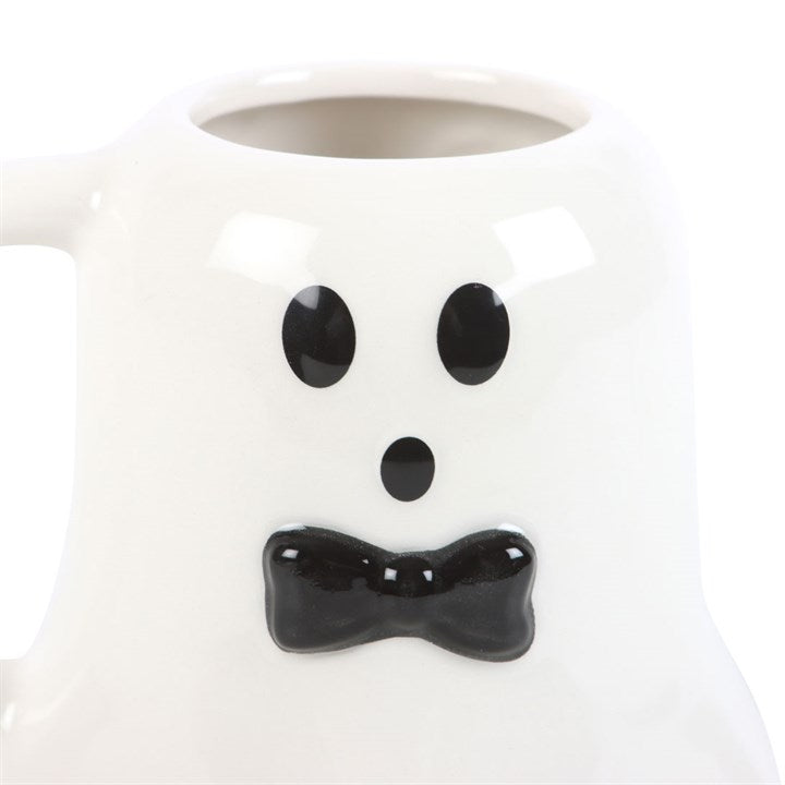 Mr Boo Ghost Shaped Mug With Bow Tie