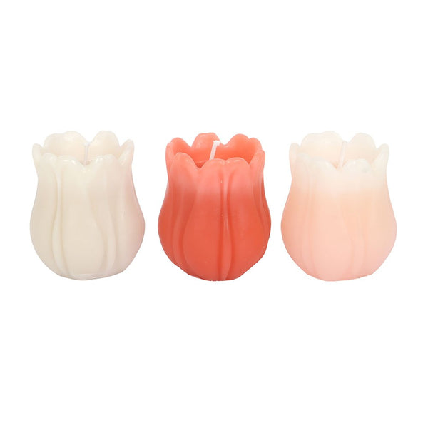 Set Of 3 Tulip Shaped Candles
