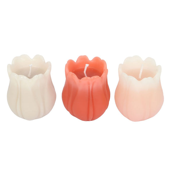 Set Of 3 Tulip Shaped Candles