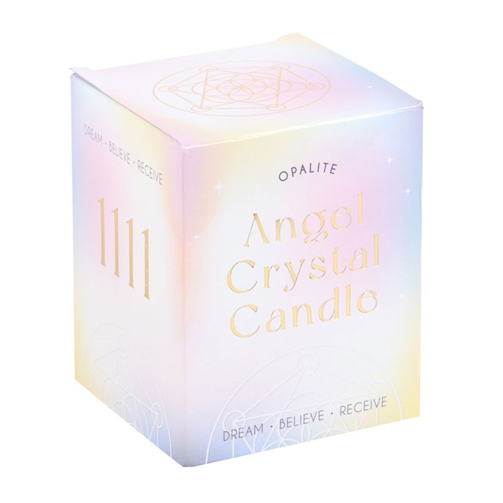 111 Angel Number Crystal chip Candle