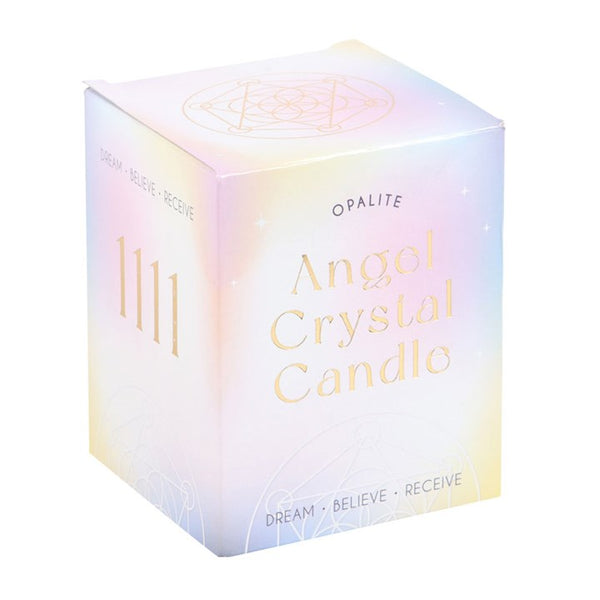 111 Angel Number Crystal chip Candle