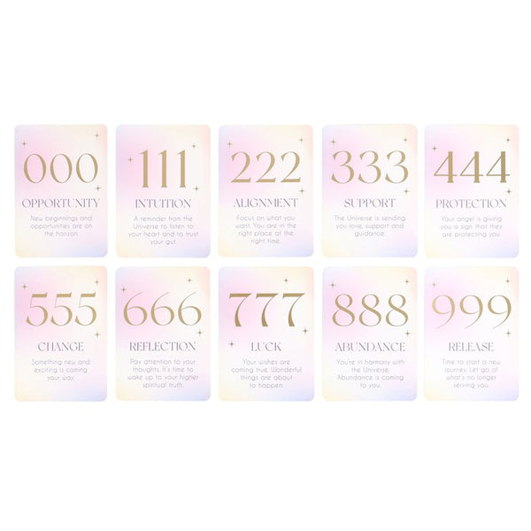 Angel Number Affirmation Cards with Stand