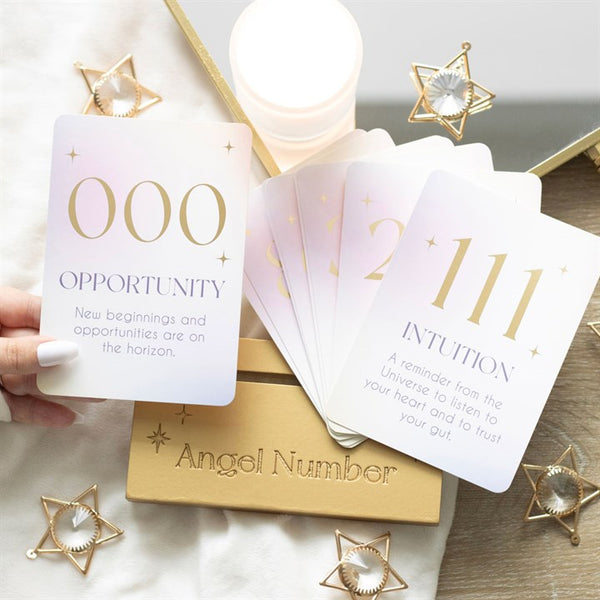 Angel Number Affirmation Cards with Stand