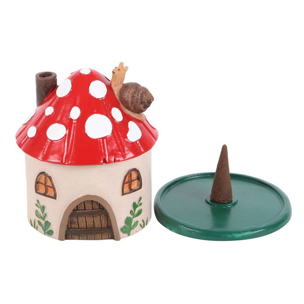 Mushroom House Incense Cone Holder
