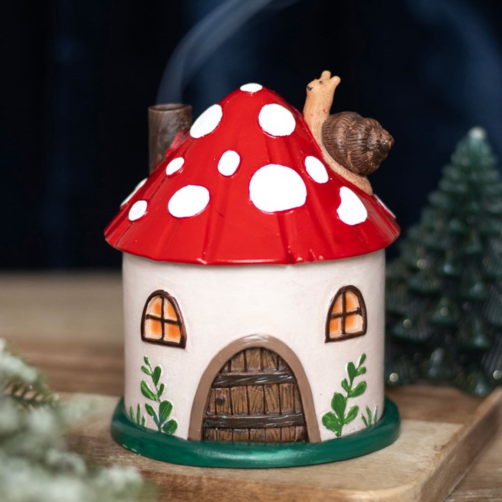 Mushroom House Incense Cone Holder