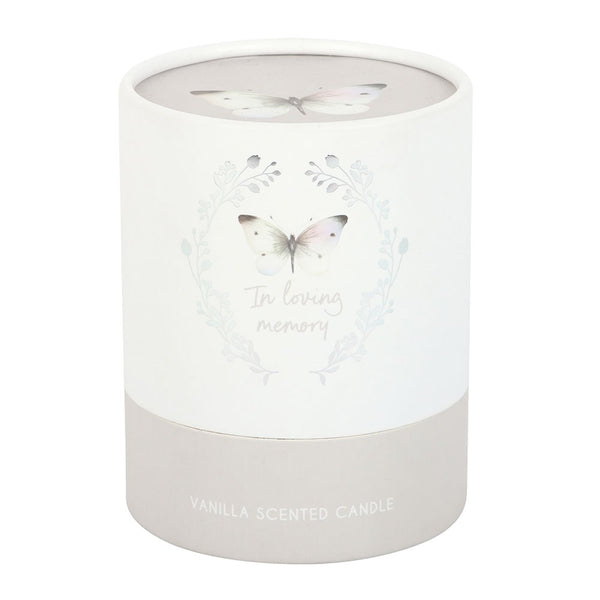 In Loving Memory White Butterfly Vanilla Candle