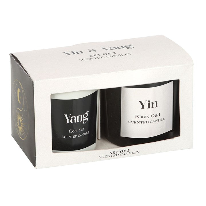 Set Of 2 Yin & Yang Black Oud and Coconut Candles