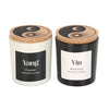 Set Of 2 Yin & Yang Black Oud and Coconut Candles