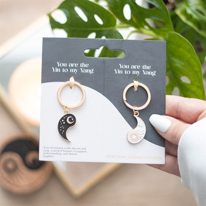 Pair of Best Friend Yin Yang Keyrings