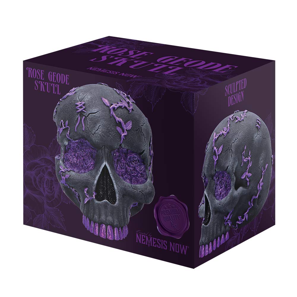 Rose Geode Skull