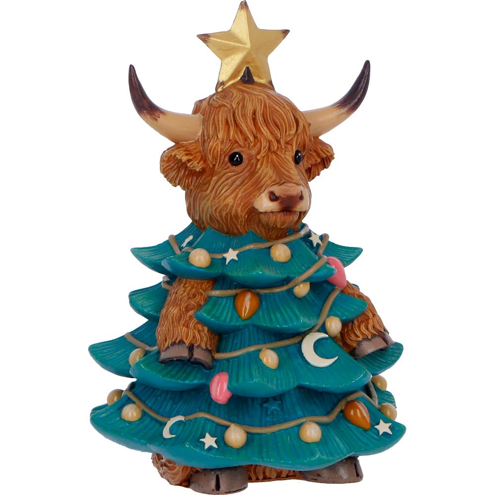 Winter Highland Cow Tree