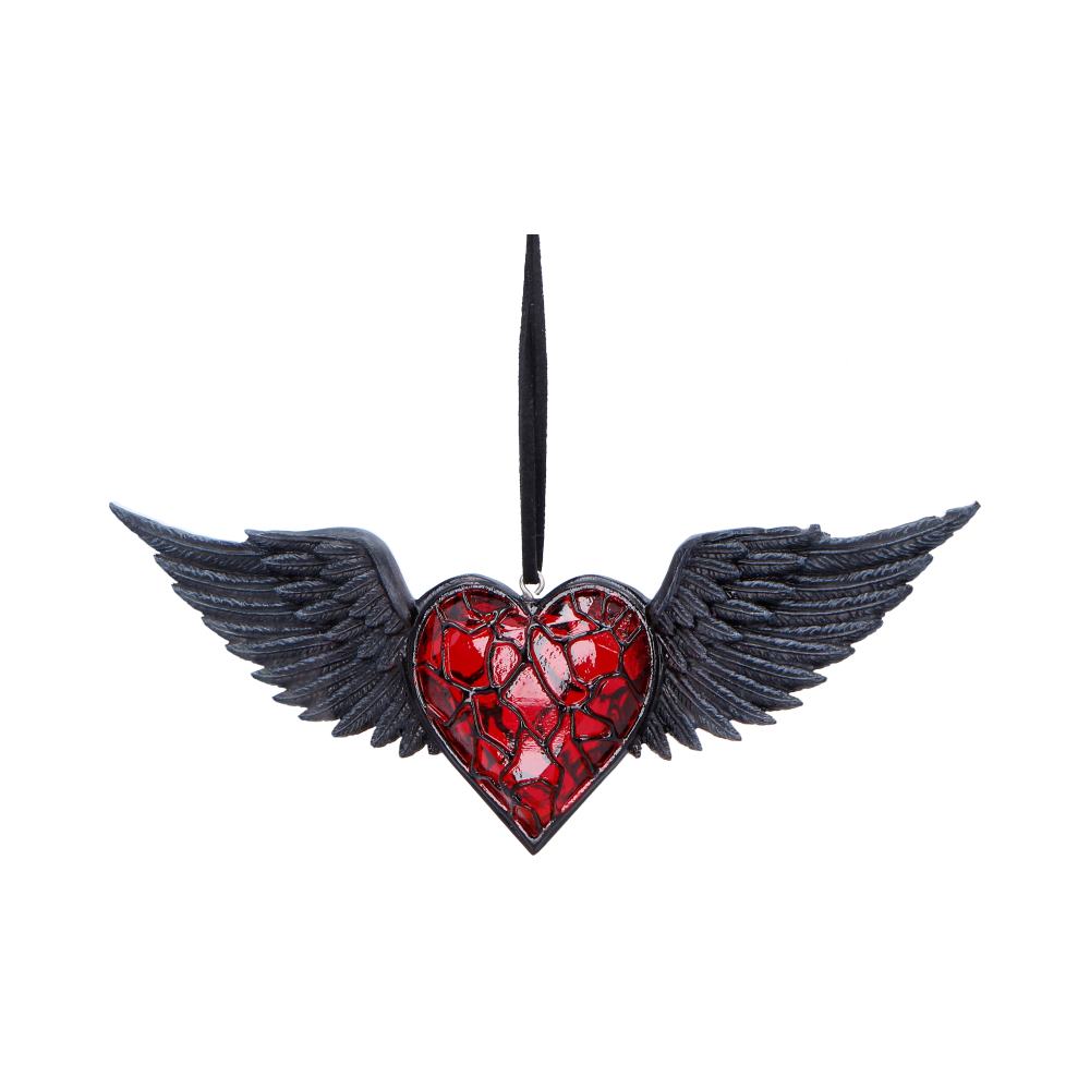 Black Winged Heart Hanging Ornament