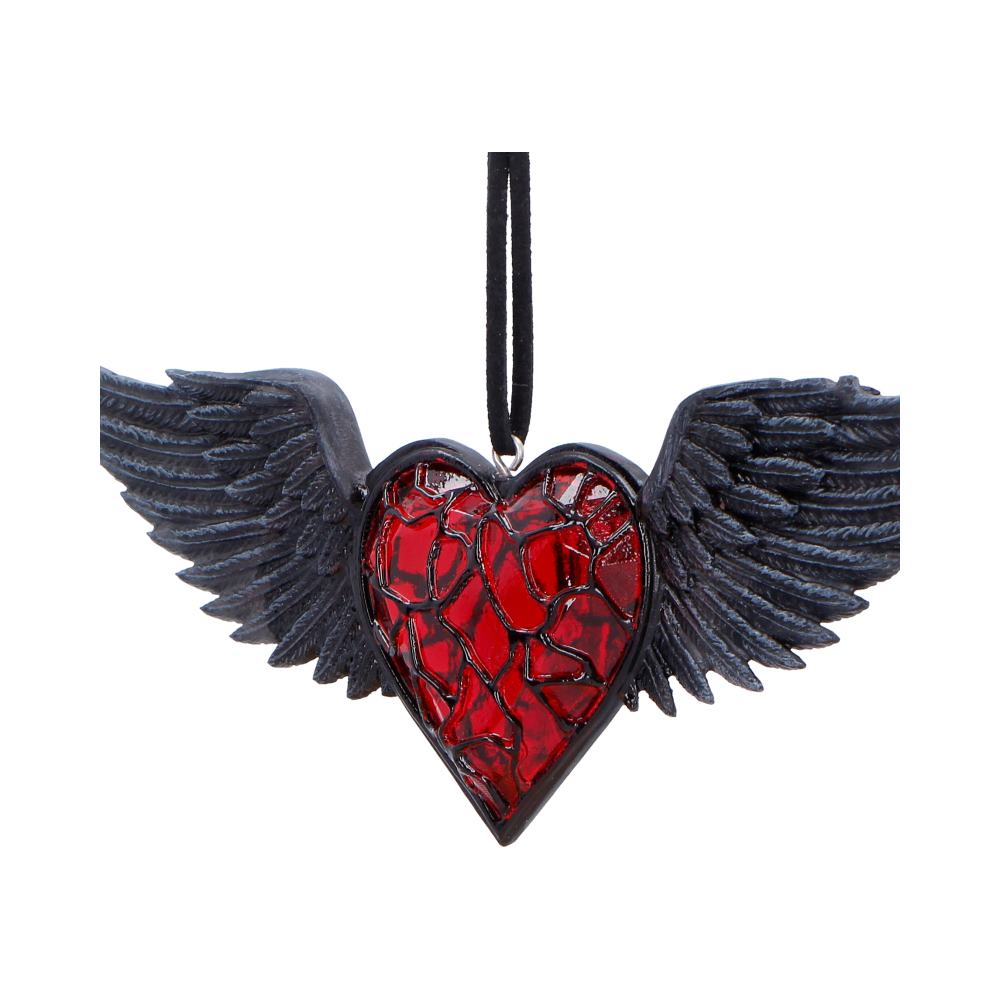 Black Winged Heart Hanging Ornament
