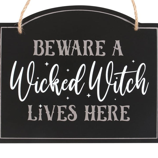 Beware A Wicked Witch Lives Here Sign