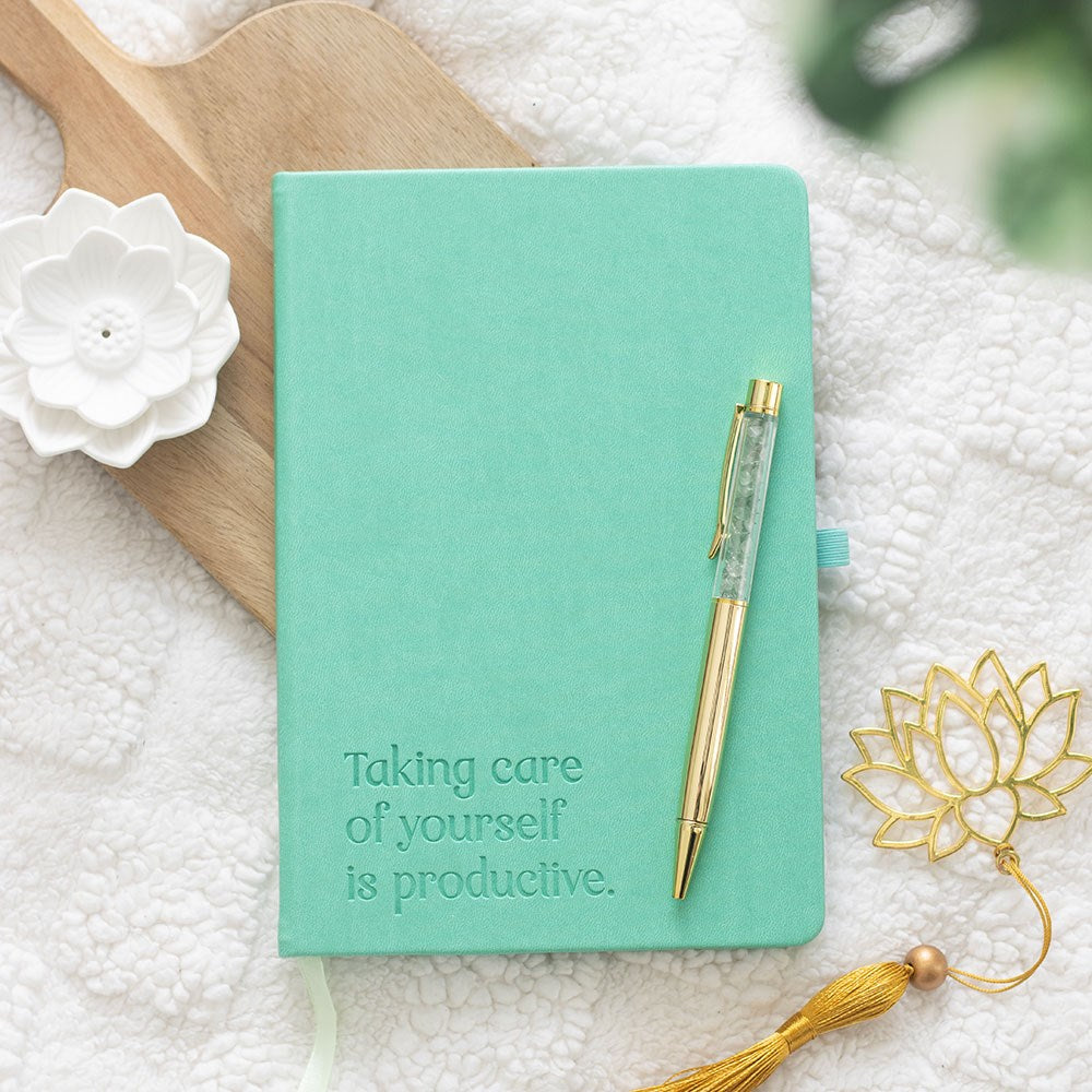 A5 Wellness Journal With Aventurine Pen