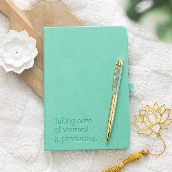 A5 Wellness Journal With Aventurine Pen