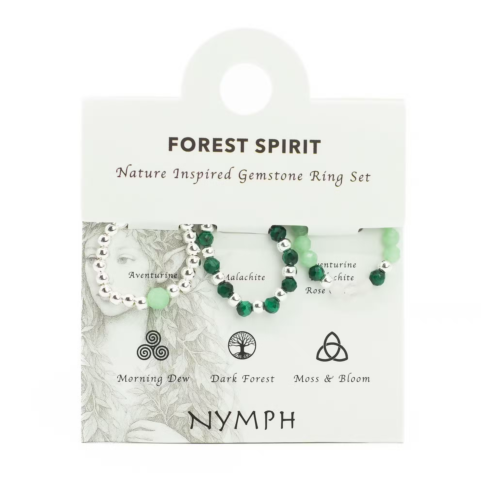 Forest Spirit Ring Sets Nymph Spirit Gemstone