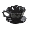 Black Rose Teacup & Saucer