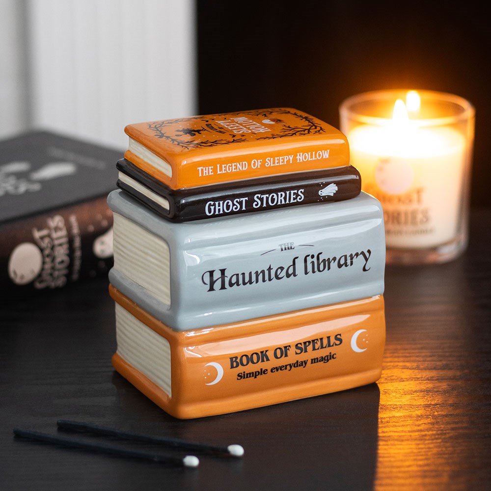 The Haunted Library Book Stack Oil Burner & Wax Wa