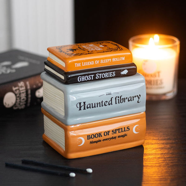 The Haunted Library Book Stack Oil Burner & Wax Wa