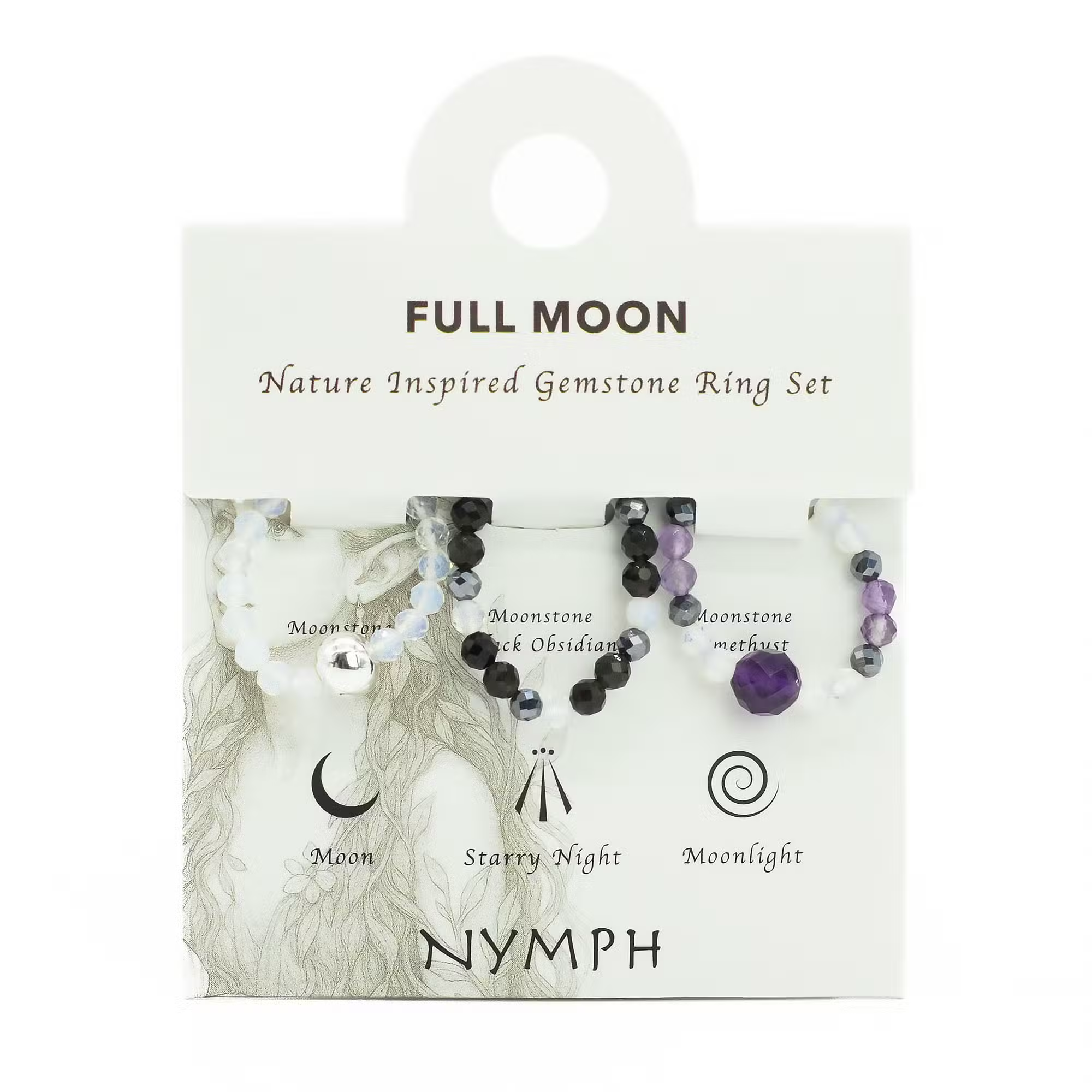 Full Moon Ring Sets Nymph Spirit Gemstone