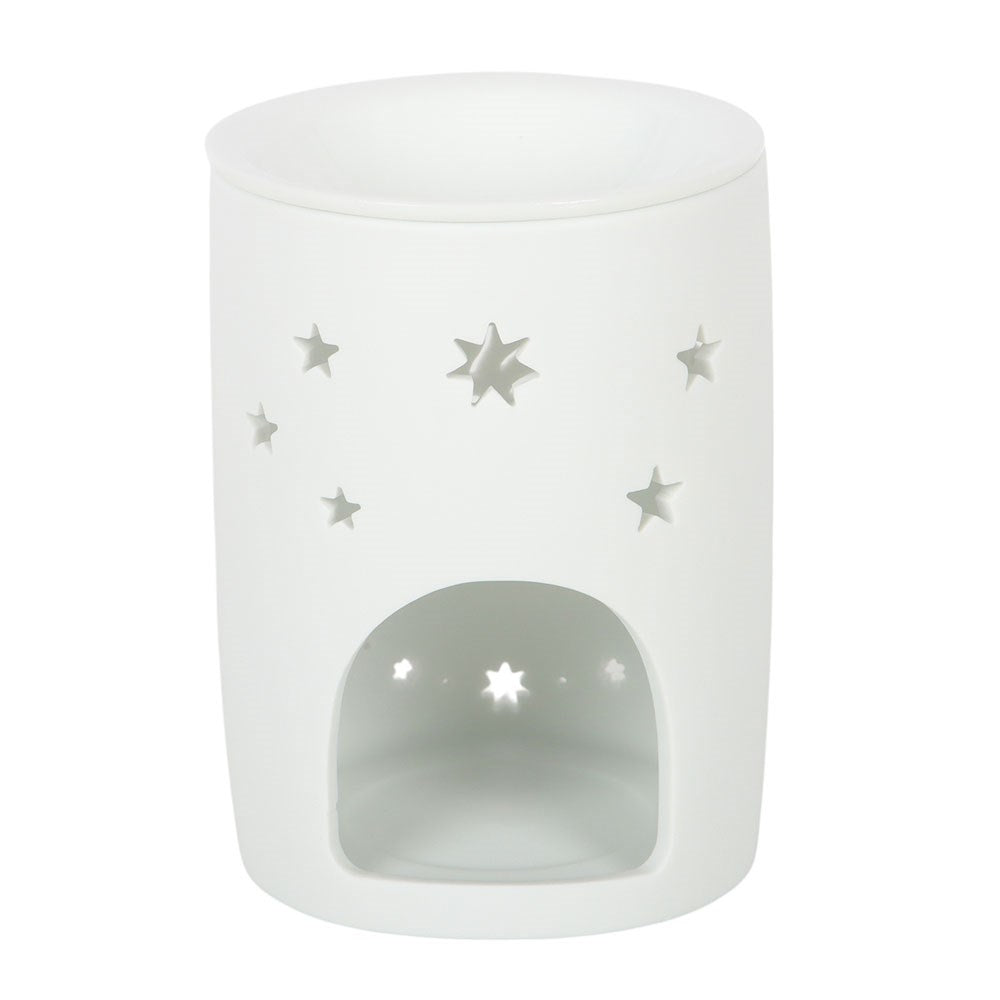 White Sun & Moon Cut Out Oil Burner