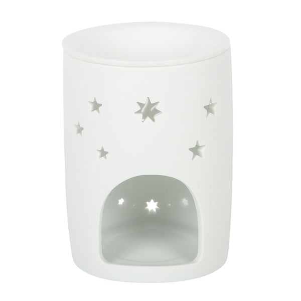 White Sun & Moon Cut Out Oil Burner