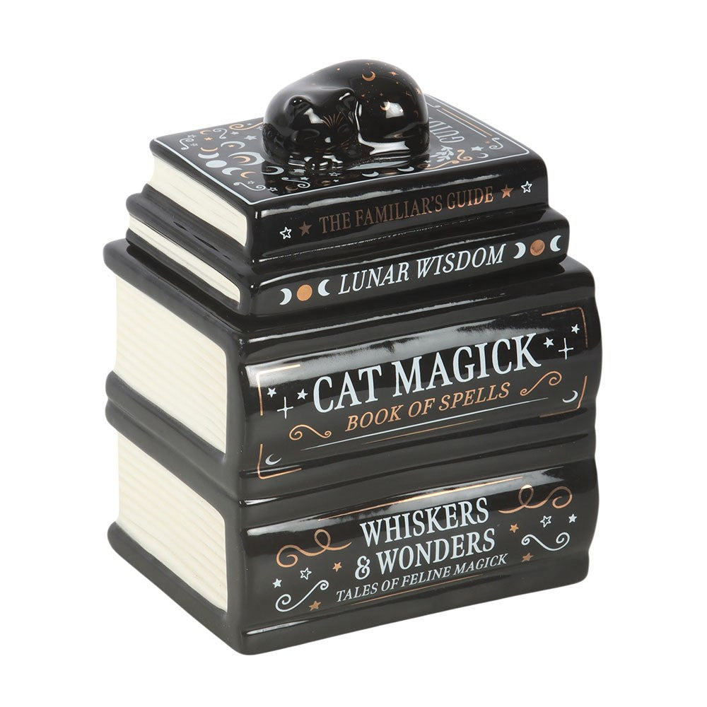 Black Cat Boook Stack Oil Burner With Cat