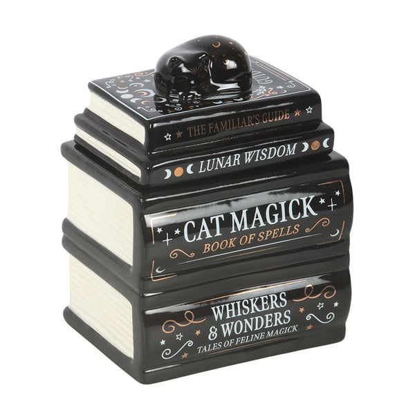 Black Cat Boook Stack Oil Burner With Cat