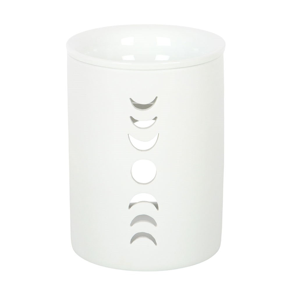 White Moon Phase Cut Out Oil Burner