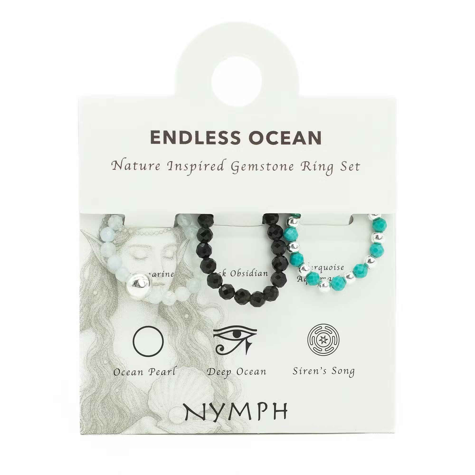 Endless Ocean Ring Sets Nymph Spirit Gemstone