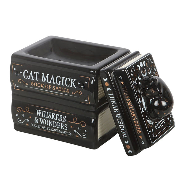 Black Cat Boook Stack Oil Burner With Cat