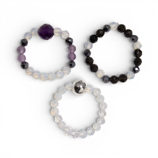Full Moon Ring Sets Nymph Spirit Gemstone