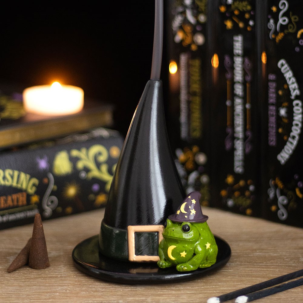 Magic Toad And Witch Hat Incense Cone Holder