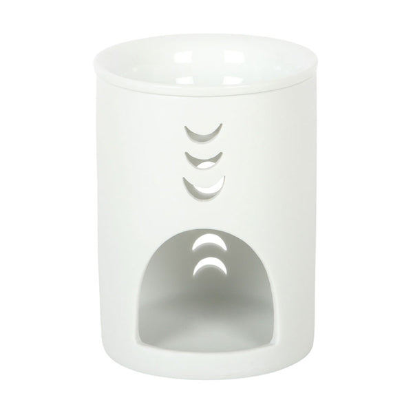 White Moon Phase Cut Out Oil Burner