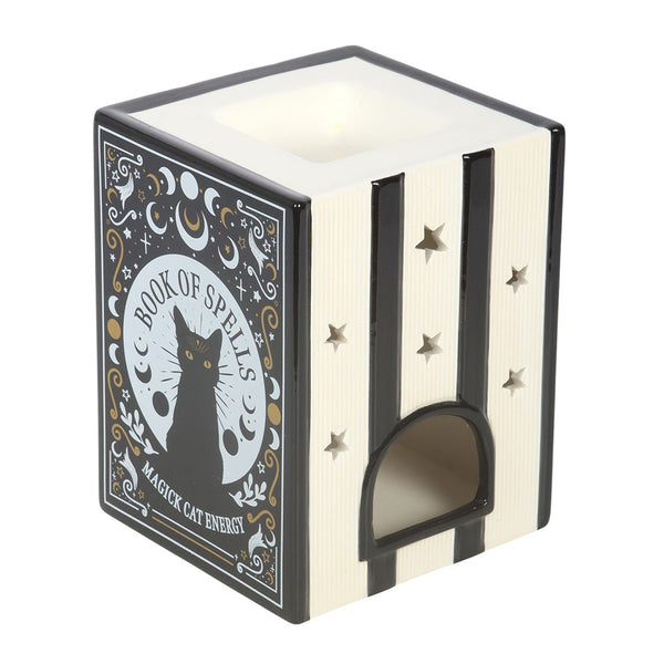 Black Cat Book Of Spell Oil Burner  & Wax Warmer