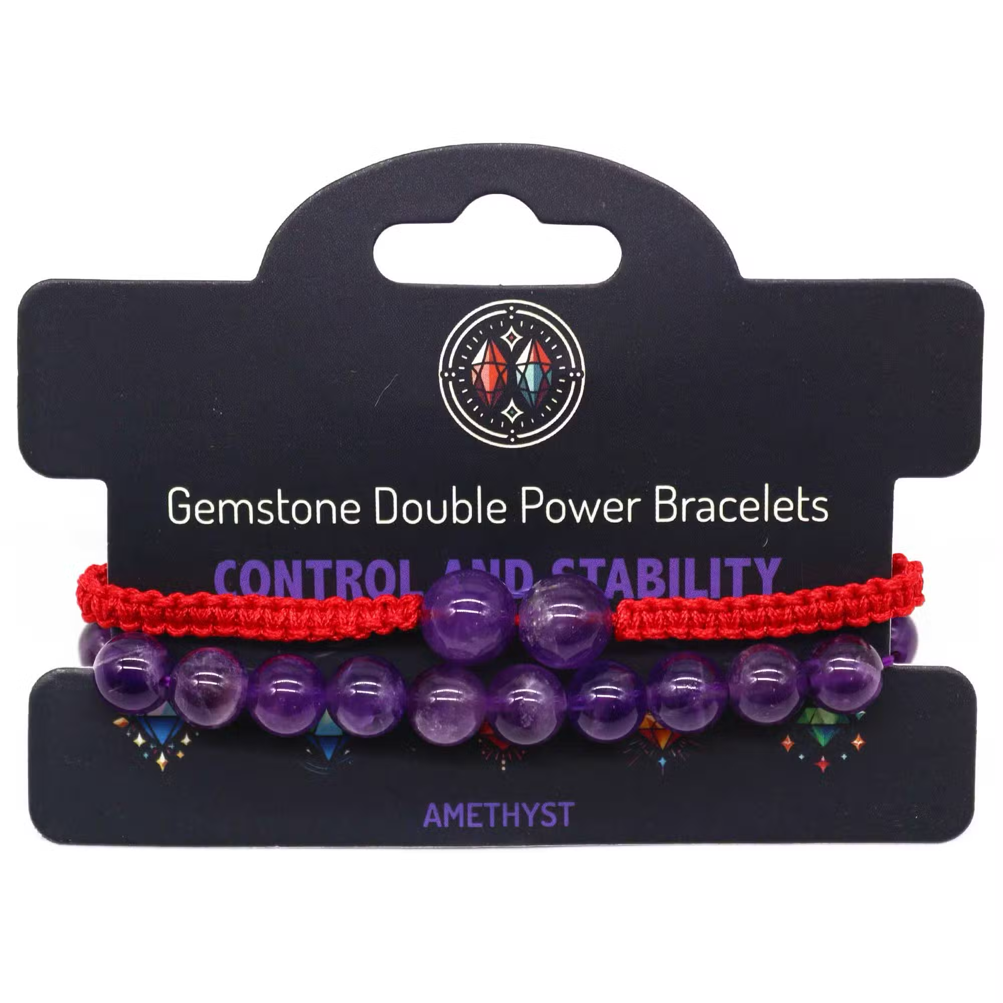 Amethyst Gemstone Double Power Bracelets