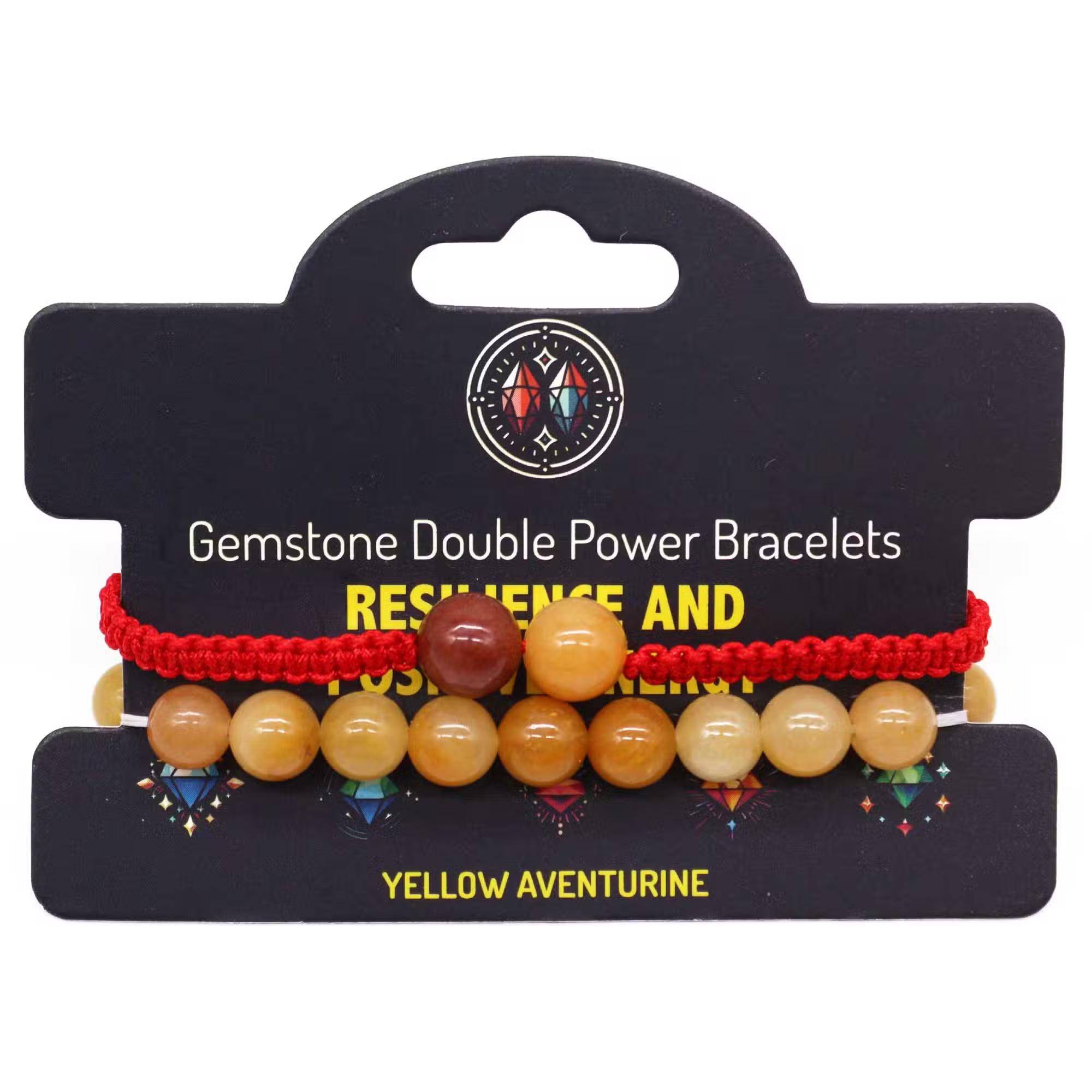 Yellow Aventurine Gemstone Double Power Bracelets