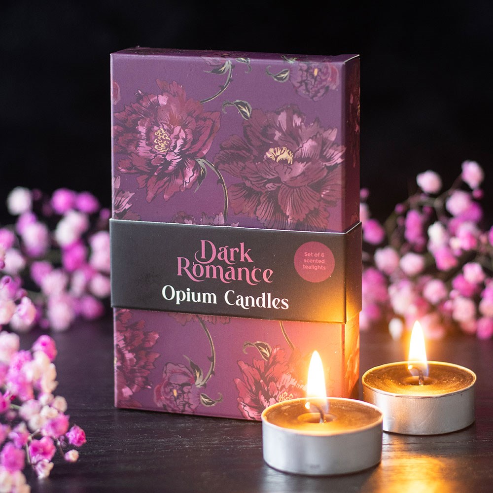Set Of 6 Dark Romance Opium Tealight Candles