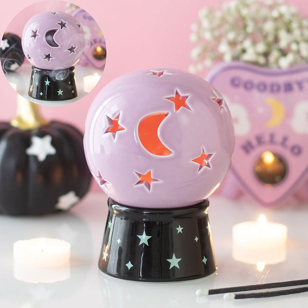 Crystal Ball Tealight Candle & Incense Cone Holder