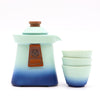 Temple Teapot Set & Three Cups  - Blue Heaven
