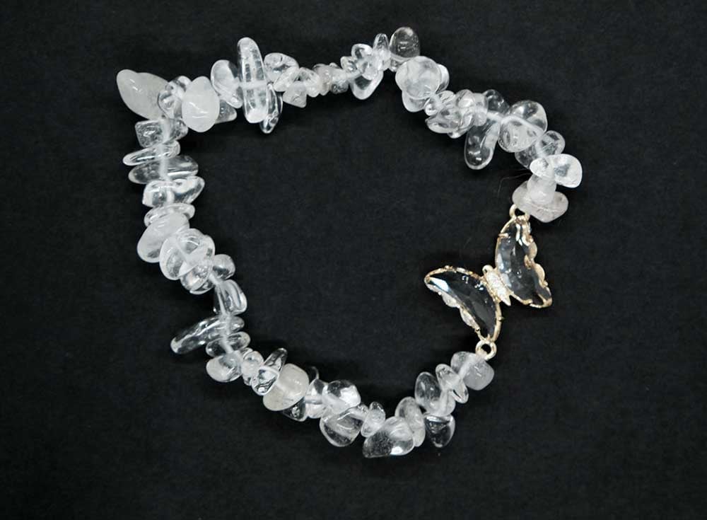 Clear Quartz Butterfly Bracelet