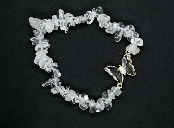 Clear Quartz Butterfly Bracelet