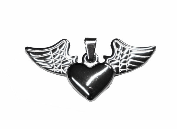 Stainless Steel Heart Wings Pendant