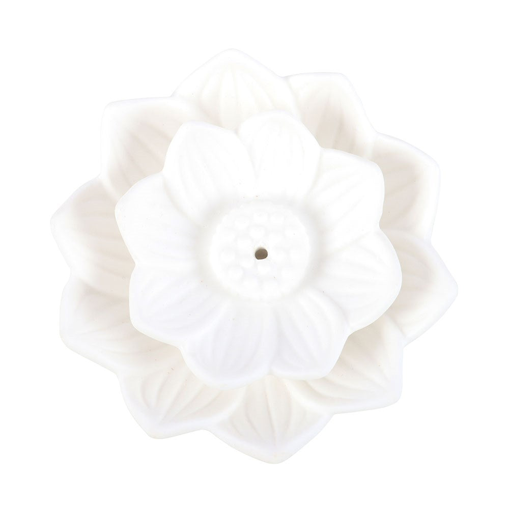 White Lotus Incense Stick Holder