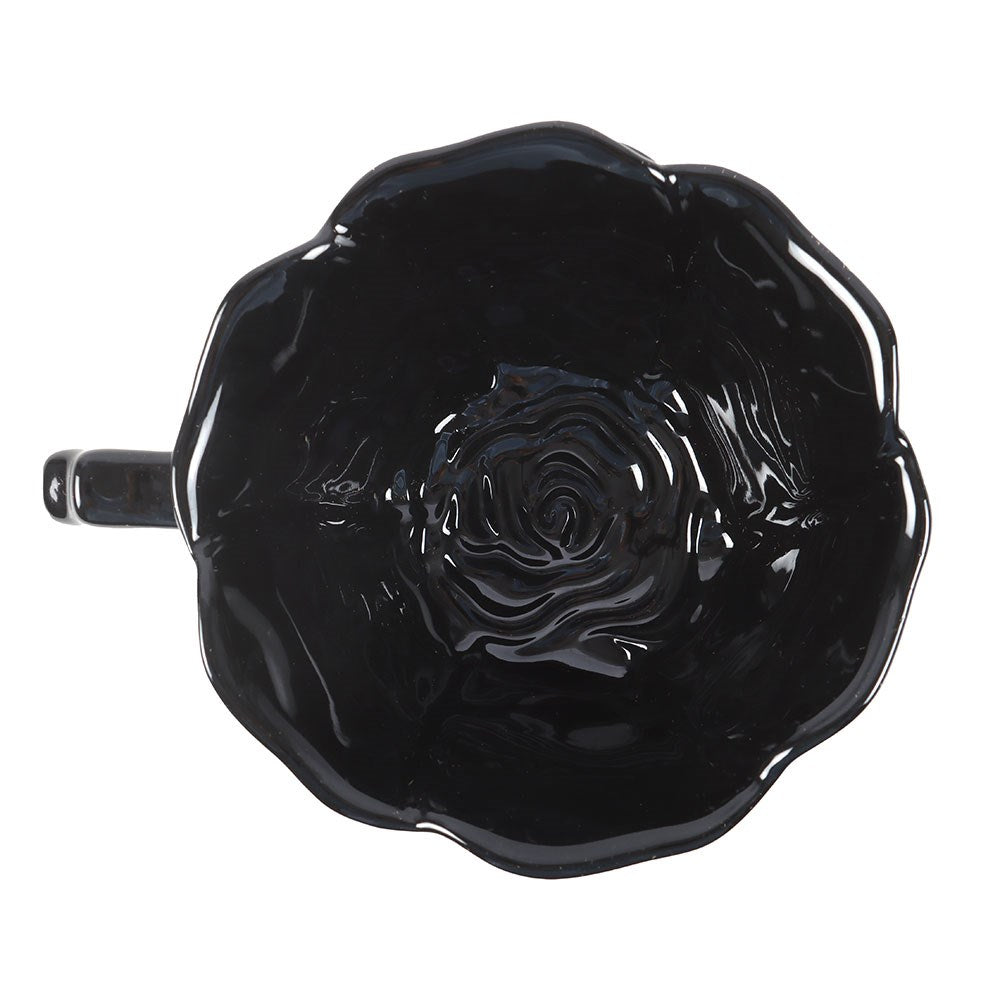 Black Rose Teacup & Saucer