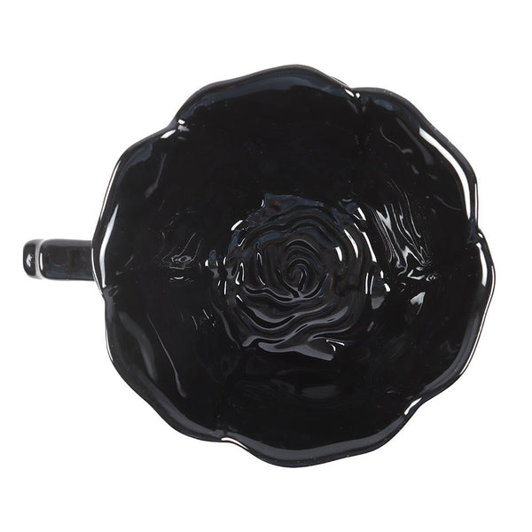 Black Rose Teacup & Saucer