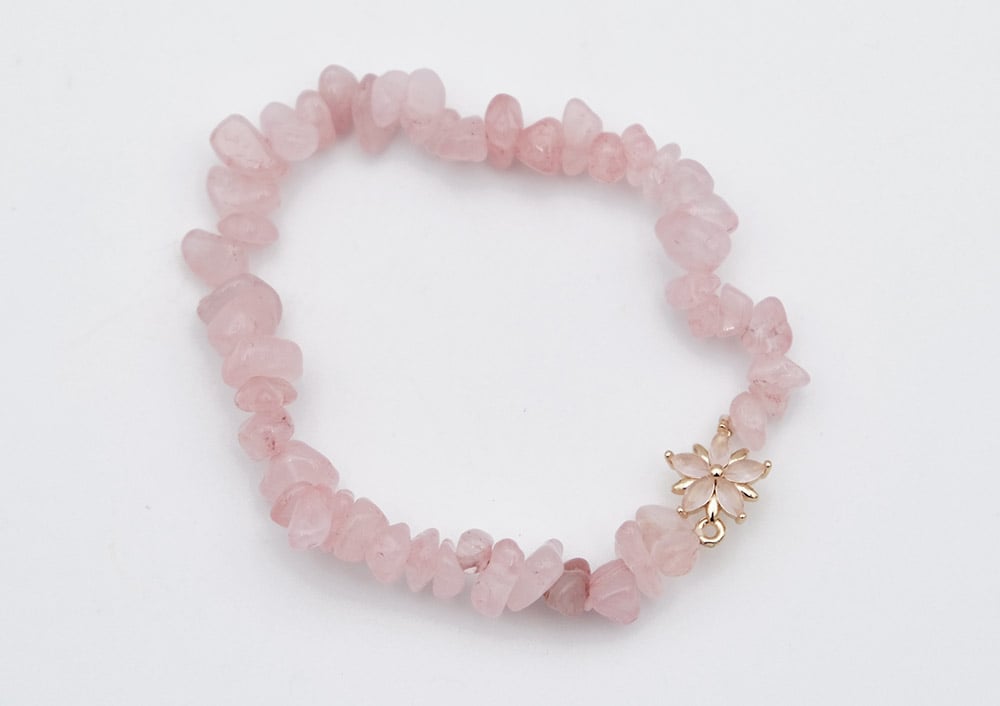 Rose Quartz Flower Bracelet