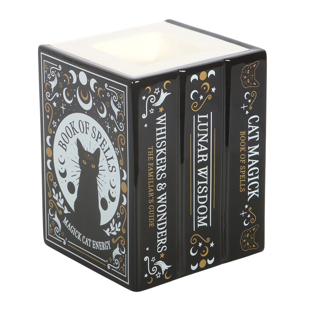 Black Cat Book Of Spell Oil Burner  & Wax Warmer