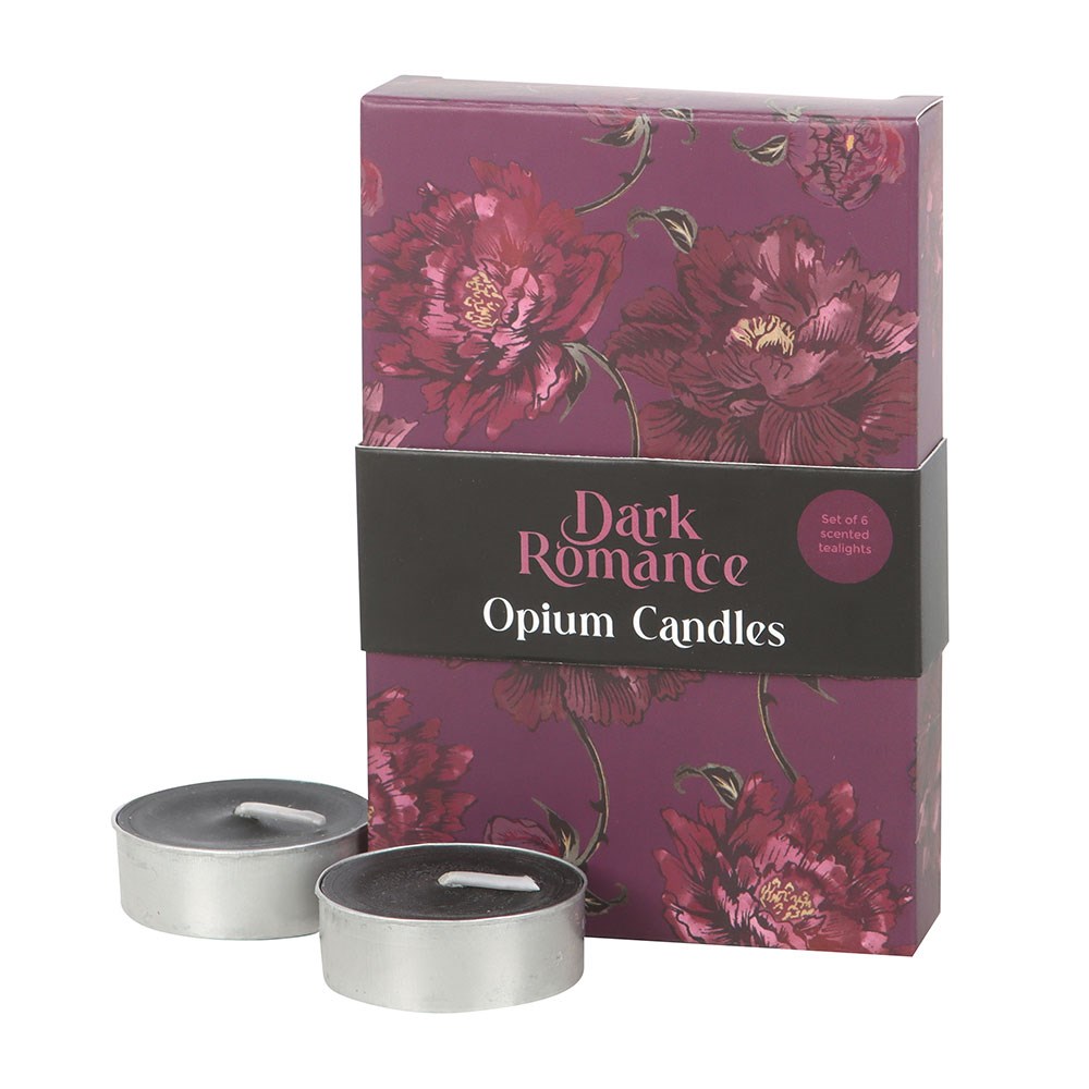 Set Of 6 Dark Romance Opium Tealight Candles